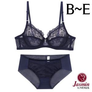 [자스민by비너스]B-E컵 시스루 레이스 홑겹 풀컵 브라팬티2종(JBA026)75B-85E