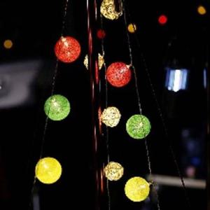 LED 크리스마스 트리 전구 조명 코튼볼 10구 건전지