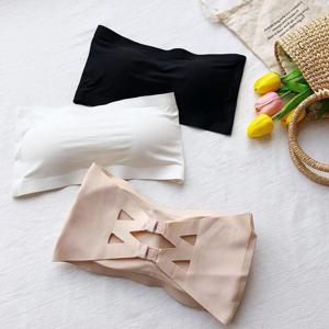 콜크 렛 끈없는 튜브탑 심리스