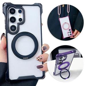갤럭시A14 4G 5G 맥세이프 투명 하드 컬러범퍼 스트랩 링 케이스