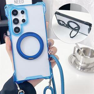 갤럭시점프 A32 5G 맥세이프 투명 하드 컬러 범퍼 스트랩 케이스