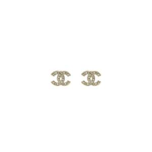 샤넬 이어링 메탈 글래스 펄 스트라스   골드 펄리 화이트 크리스탈 A64766-B06258-ND321