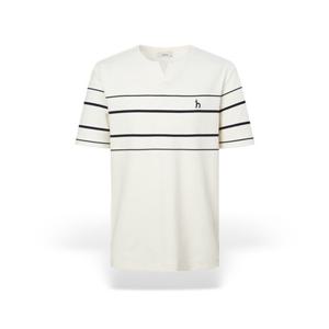 [헤지스] 남성 컬러블럭 슬릿넥 반팔 티셔츠 HZTS5B547CR