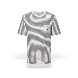 [헤지스] 남성 린넨 스트라이프 반팔티셔츠 HZTS5B508OW