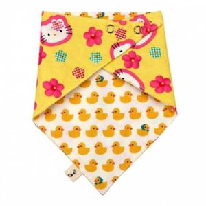 국내제작 순면 양면스카프 키티얼굴 턱받이 스카프빕