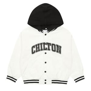 에꼴리에 남아 후드 탈부착 레터링 바시티 점퍼 23A1103_WT