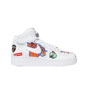 나이키 x 슈프림 에어포스 1 미드 NBA 화이트 AQ8017-100