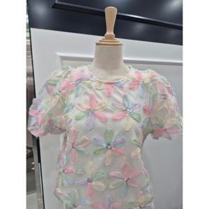 [르니앤맥코이]러블리 스팽글 꽃무늬 블라우스MM06BL303