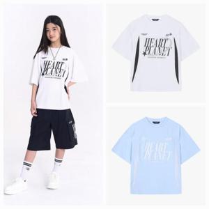 더데이걸 sh06 블록 코어 곡선 배색 반팔티 TGRA25303