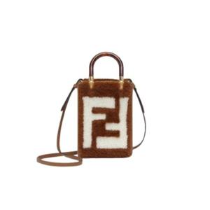 펜디 선샤인 미니 레더 쇼퍼백 브라운 8BS051AL9YF1HZH