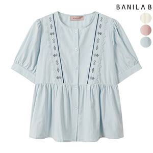 [바닐라비] 여성 에스닉 자수 레이스 블라우스