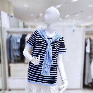 [밸리걸] 스트라이프 어깨 숄 니트 818880