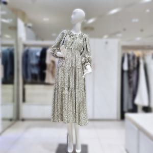 [밸리걸] 넥리본 플라워 밴딩 원피스 813310