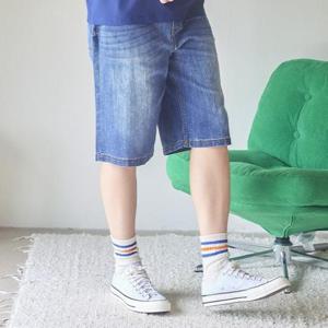 뱅뱅 동백01 인밴드 루즈핏 6부 청반바지 NQL350