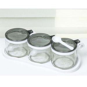 아트웨어 양념통 세트 유리 조미료통 원형 소스병 3P