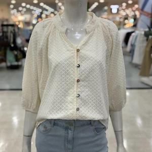 SOUP sh06 유니크텍스쳐 코튼 7부 블라우스 SBXLS21