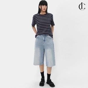 엘케이트 여성 청반바지 카펜터 데님 버뮤다팬츠 와이드진 통넓은 청바지 LPP040