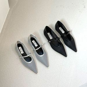 여성 2컬러 스텔레토 망사 플랫 단화 RJ-o485