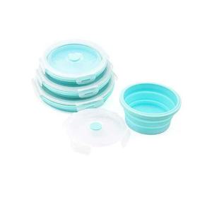 썬쿡 실리콘 접이식 원형 밀폐용기 3p