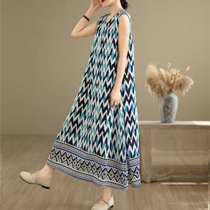 [바바라옷장]2591946- 사이드 다트 민소매 롱원피스 인견원피스