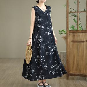 [바바라옷장]2591941- 사이드 다트 민소매 롱원피스 인견원피스