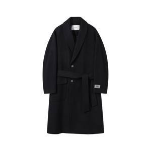 [커스텀멜로우]블랙 울 숄 칼라 코트 CWCAW24703BKX