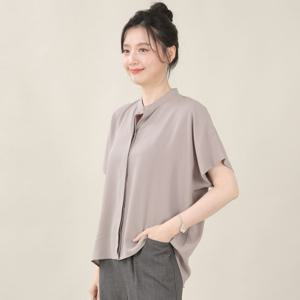 애비뉴투지 엄마옷 보스 단추 히든마이 쉬폰 여름 반팔 정장 블라우스 B06540