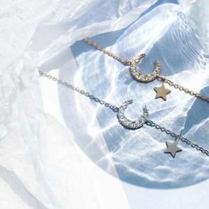 심플 큐빅 문 스타 데일리 쥬얼리 목걸이 팔찌 4종