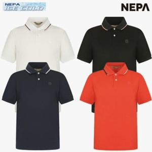 [네파] 공용 핀 스트라이프 반팔 카라 티셔츠 7JD5243