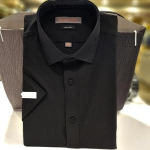 [엘르옴므]E243S13739_블랙반팔슬림셔츠