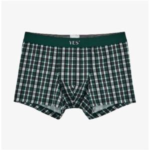 [예스]신축성 좋은 빈티지 모던 그린체크 남성드로즈 YSMDB341