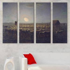 아트박스/꾸밈 pz054-양떼목장_밝은달빛_밀레_대형노프레임세트_