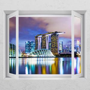 아트박스/꾸밈 cj328-싱가포르의야경_창문그림액자