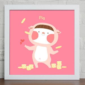 아트박스/꾸밈 iy442-아기자기12지신_파스텔_디자인액자