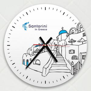 아트박스/꾸밈 ik358-산토리니로떠나요_인테리어벽시계