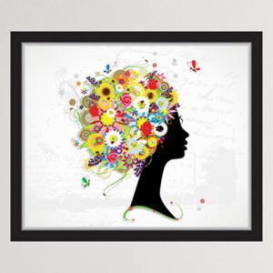 아트박스/꾸밈 cy762-여자의꽃향기머릿결_창문그림액자(중형)