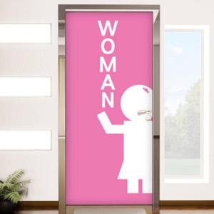 아트박스/꾸밈 po026-화장실_여자(핑크)_현관문방문시트지