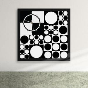 아트박스/꾸밈 iy196-북유럽패턴01_화이트 블랙 액자시계_디자인