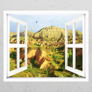 아트박스/꾸밈 ih225-동화나라카파도키아_창문그림액자_뮤럴시트