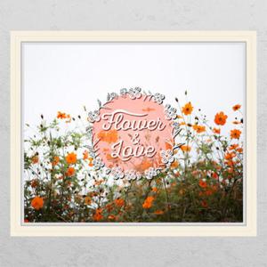 아트박스/꾸밈 im248-플라워앤러브_창문그림액자_뮤럴시트지