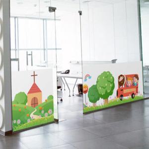 아트박스/꾸밈 cc437-버스타고교회가는길_불투명유리시트