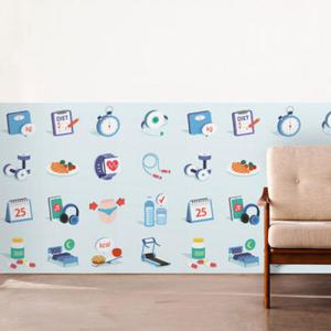 아트박스/꾸밈 cj955-다이어트아이콘_불투명유리시트