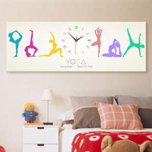 아트박스/꾸밈 ct129-요가의자세_컬러_라인_대형노프레임벽시계