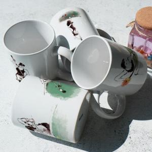 아트박스/꾸밈 tf536-디자인머그컵4p-당구치는여자3