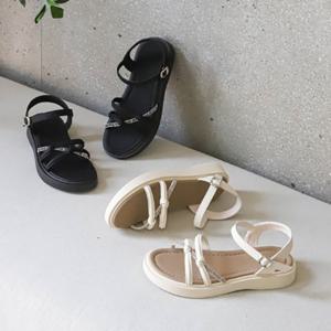 여성 매듭 크로스 2컬러 웨지 샌들 UH-lu5350