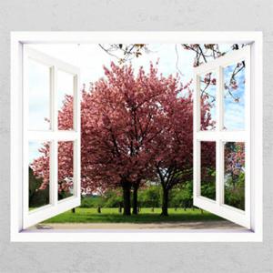 아트박스/꾸밈 ih315-벚꽃나무_창문그림액자_뮤럴시트지