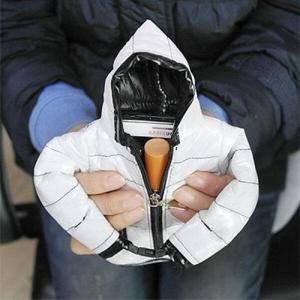 아트박스/진바스 미니 패딩점퍼 핸드폰 파우치