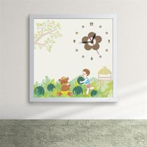 아트박스/꾸밈 cx100-곰돌이와 수박먹기 액자시계