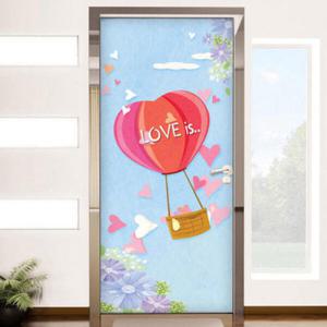 아트박스/꾸밈 co073-사랑의 하트풍선을 타고_현관문방문시트지