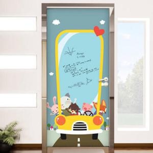 아트박스/꾸밈 ic335-칠판현관문시트지_버스타고붕붕붕